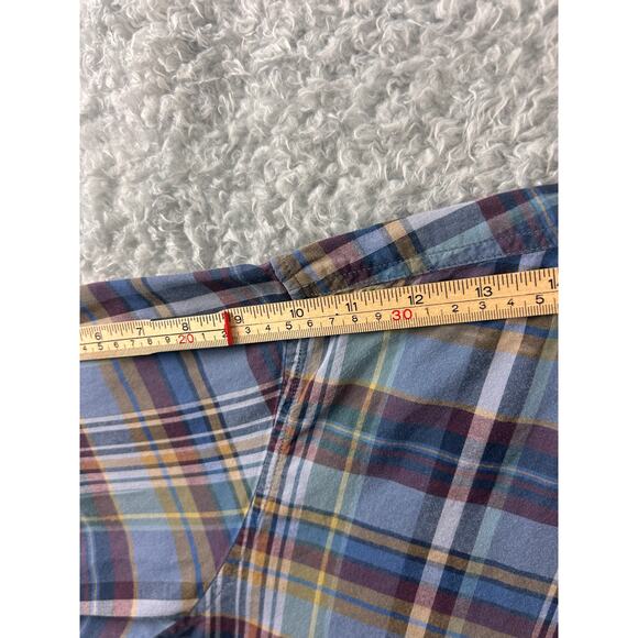 Eddie Bauer Men’s TXL Plaid Short Sleeve Button Down Shirt Classic Fit Blue - Picture 4 of 7